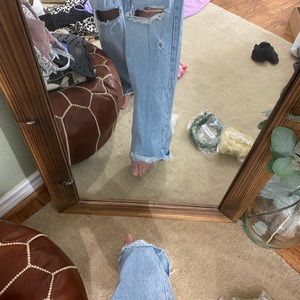 Zara Wide Leg Jeans - Raw Hem
